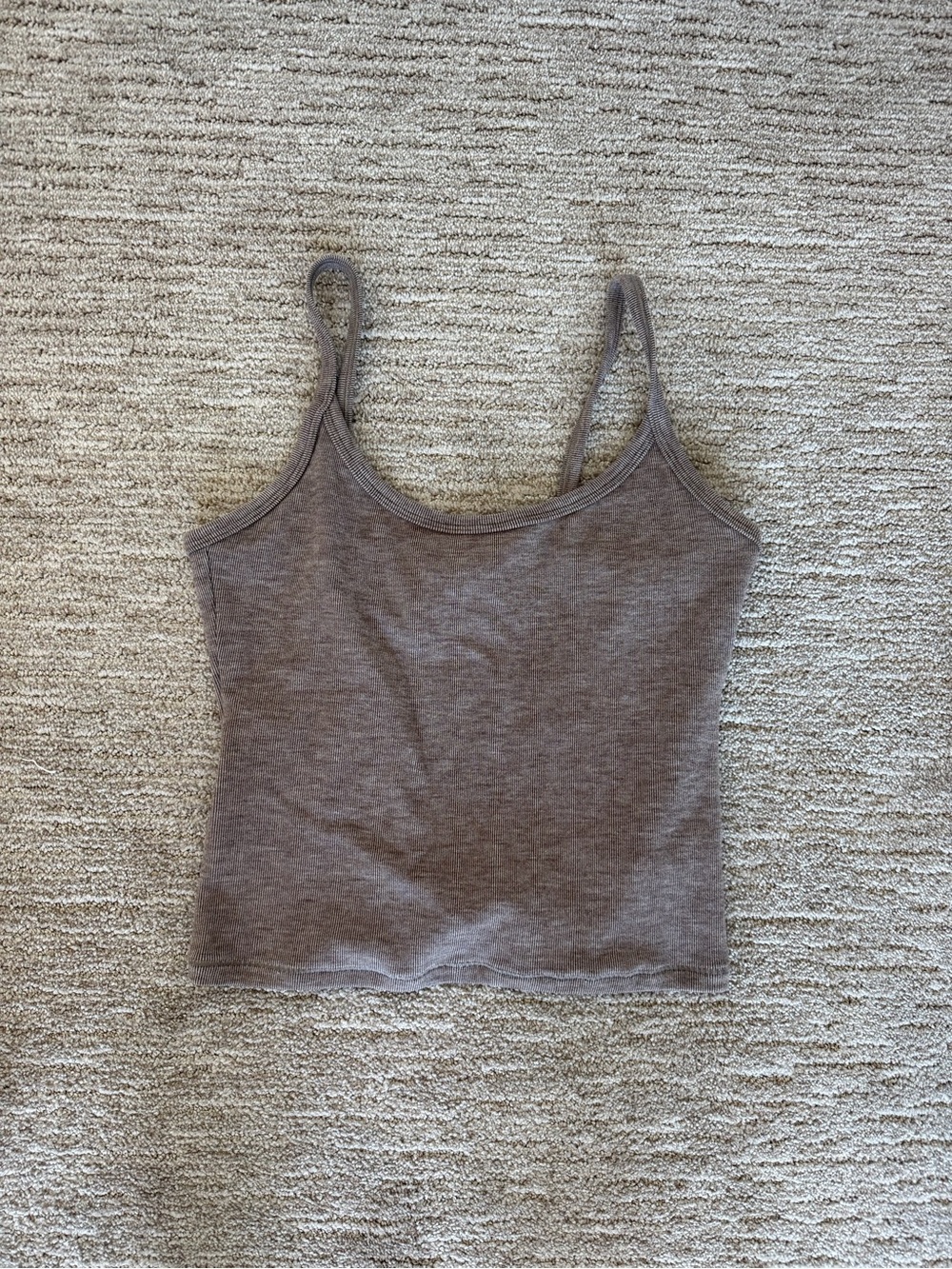 Athleta Slim Ribbed Camisole Tank - Taupe Brown